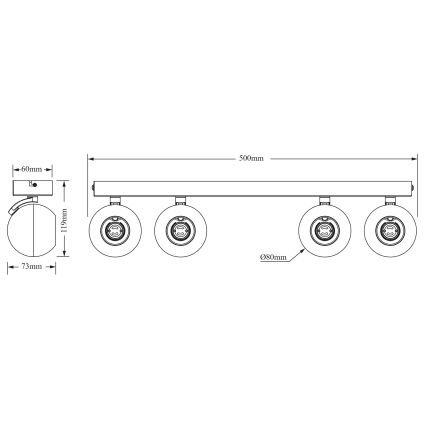 Osram - Oprawa punktowa SPOT SPHERAL 4xGU10/6W/230V czarna