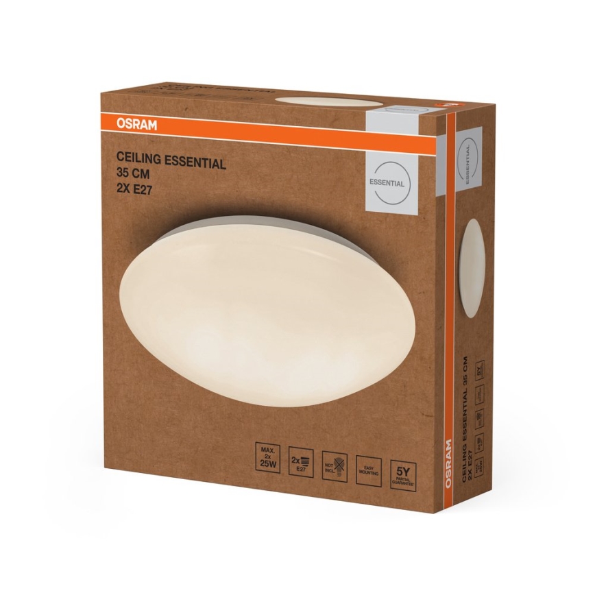 Osram - Oprawa sufitowa CEILING ESSENTIAL 2xE27/25W/230V śr. 35 cm biała