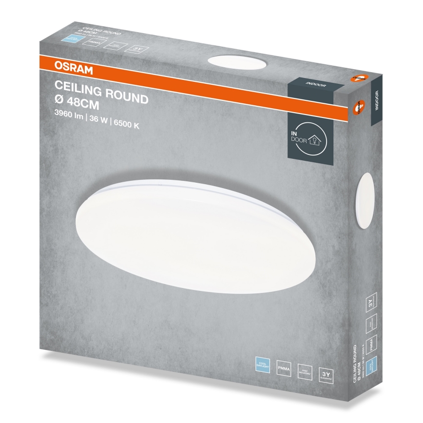 Osram - Oprawa sufitowa CEILING ROUND LED/36W/230V 6500K śr. 48 cm biała