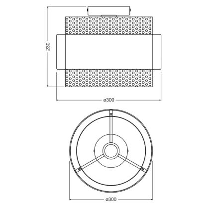 Osram - Oprawa sufitowa DECOR HORNET 1xE27/10W/230V średnica 30 cm czarna/złota
