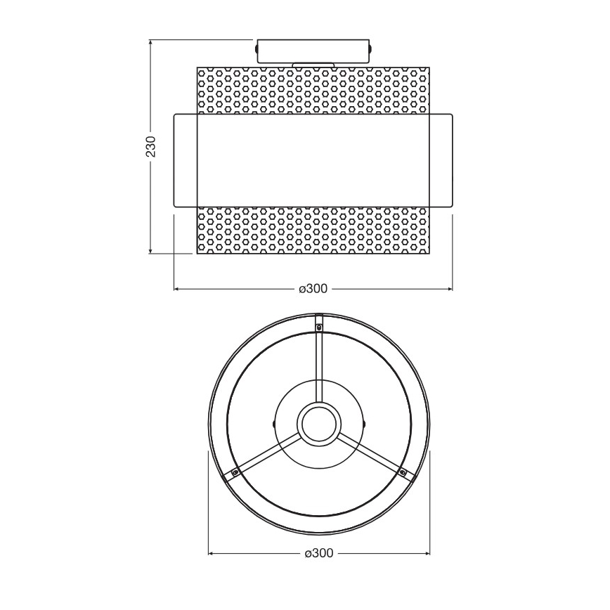 Osram - Oprawa sufitowa DECOR HORNET 1xE27/10W/230V średnica 30 cm czarna/złota