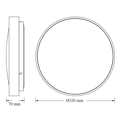 Osram - Oprawa sufitowa LED CEILING LUXO LED/18W/230V średnica 32 cm czarna