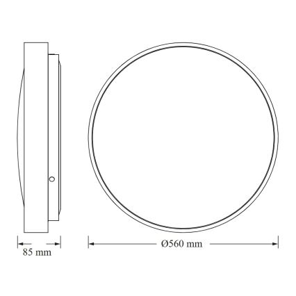 Osram - Oprawa sufitowa LED CEILING LUXO LED/60W/230V, średnica 56 cm, srebrna