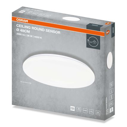 Osram - LED plafon z czujnikiem zmierzchu CEILING ROUND LED/36W/230V 4000K Ø 48 cm biały
