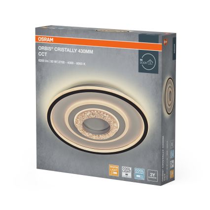 Osram - Oprawa sufitowa LED ORBIS CRISTALLY LED/50W/230V 2700/4000/6000K śr. 43 cm biała/czarna