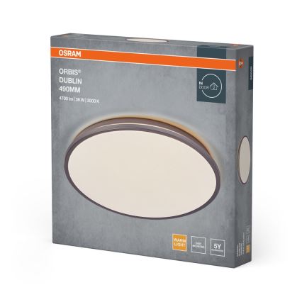 Osram - oprawa sufitowa LED ORBIS DUBLIN LED/36W/230V, śr. 49 cm, srebrna