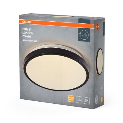 Osram - Oprawa sufitowa LED ORBIS LONDON, 16W/230V, śr. 28 cm, czarna