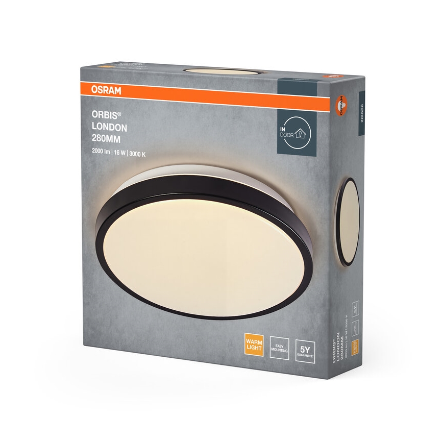 Osram - Oprawa sufitowa LED ORBIS LONDON, 16W/230V, śr. 28 cm, czarna