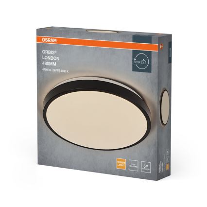 Osram - Oprawa sufitowa LED ORBIS LONDON LED/36W/230V, śr. 48 cm, czarna