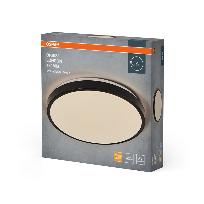 Osram - Oprawa sufitowa LED ORBIS LONDON LED/36W/230V, śr. 48 cm, czarna
