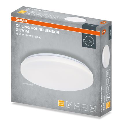 Osram - LED lampa sufitowa z czujnikiem zmierzchu ROUND LED/24W/230V Ø 37 cm
