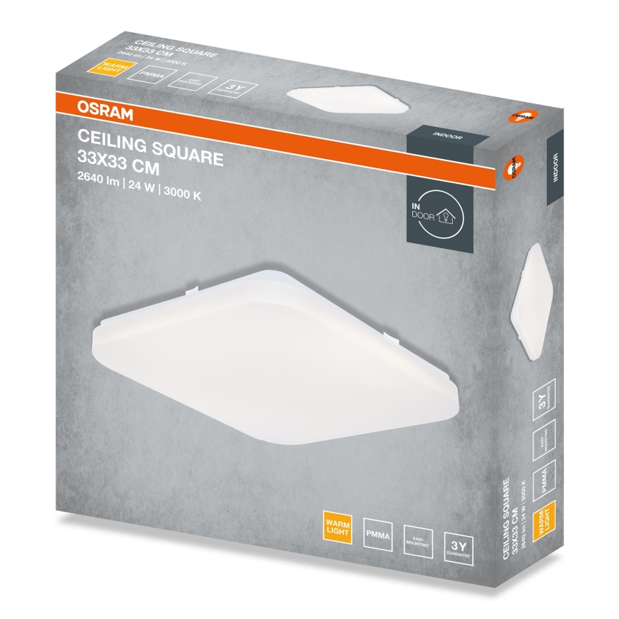 Osram - Oprawa sufitowa LED SQUARE, 24 W, 230 V, 33x33 cm