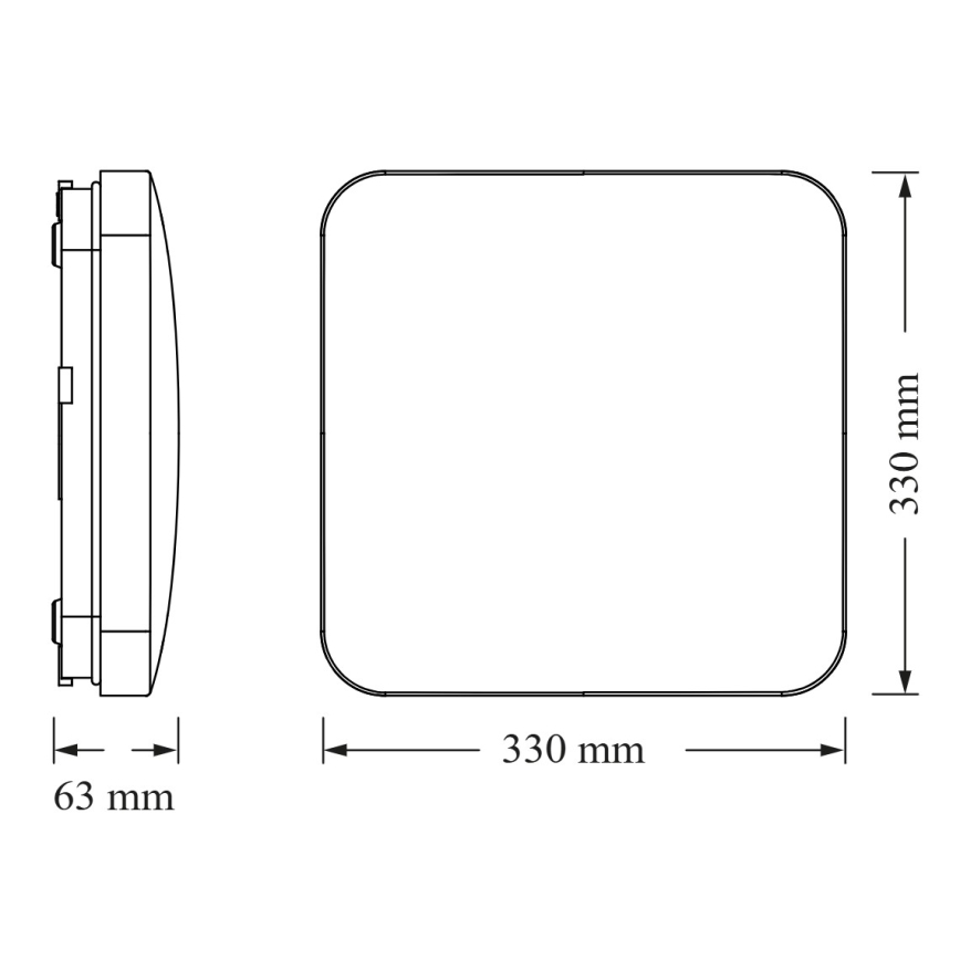 Osram - Oprawa sufitowa LED SQUARE, 24 W, 230 V, 33x33 cm