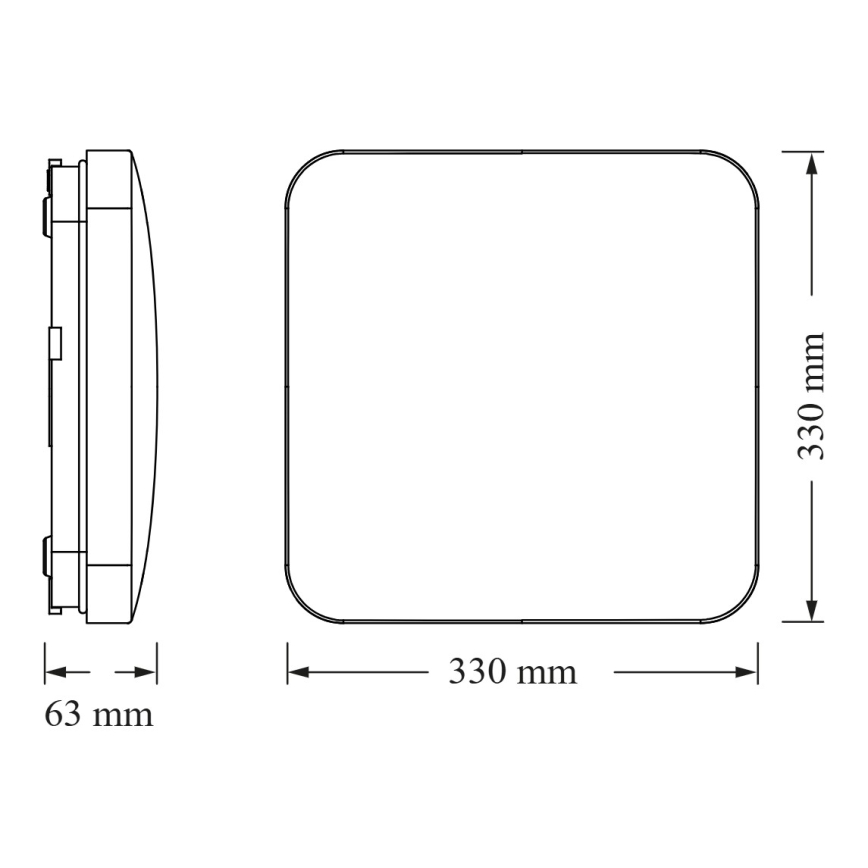 Osram - Oprawa sufitowa LED z czujnikiem zmierzchu SQUARE LED/24W/230V 33x33 cm