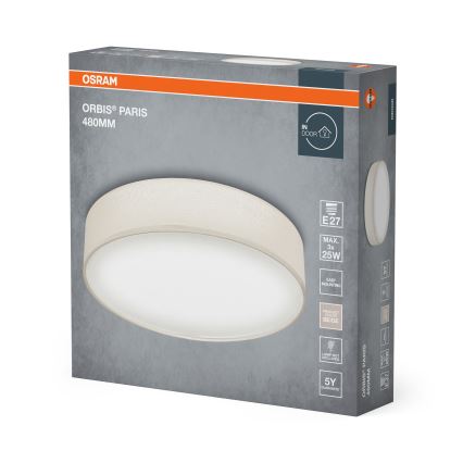 Osram - Oprawa sufitowa ORBIS PARIS 3xE27/25W/230V śr. 48 cm kremowa