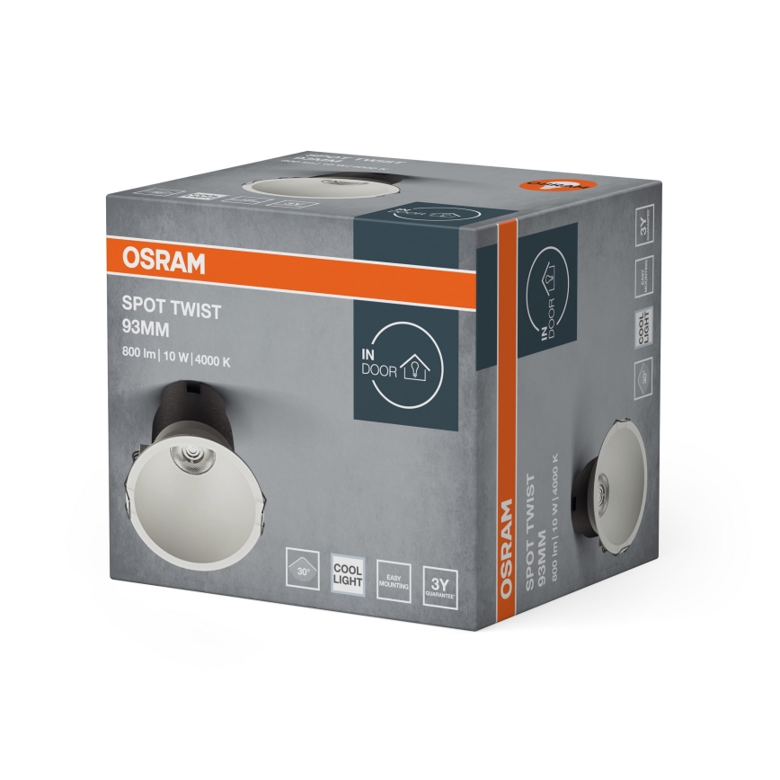 Osram - Oprawa sufitowa wpuszczana SPOT TWIST LED/10W/230V 4000K śr. 9,3 cm biała