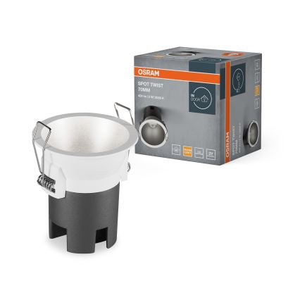 Osram - Oprawa wpuszczana LED SPOT TWIST LED/5W/230V/3000K Ø 7 cm biała/srebrna