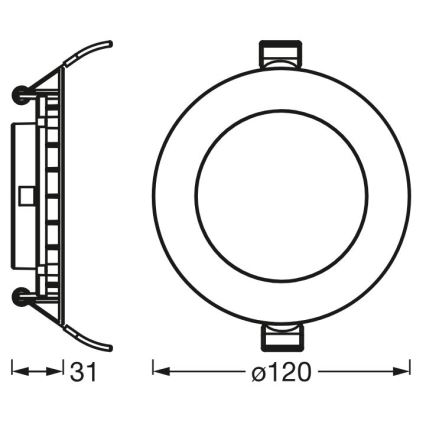 Osram - Oprawa wpuszczana SLIM LED/8W/230V 6500K śr. 12 cm