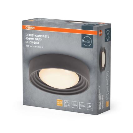 Osram - LED ściemnialna oprawa sufitowa ORBIS CONCRETE LED/18W/230V śr. 40 cm szara/beton