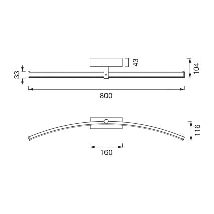 Osram - Oświetlenie LED do lustra łazienkowego PLUTON LED/15W/230V 3000/4000K 80 cm IP44 czarne