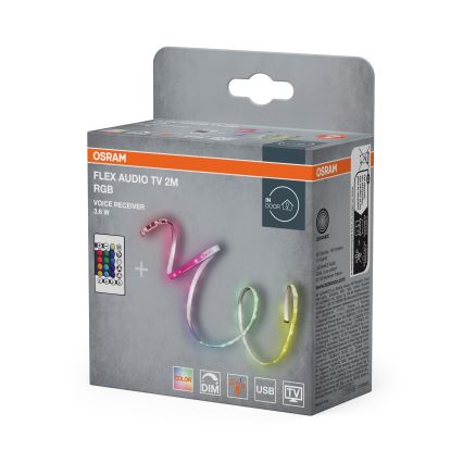 Osram - LED RGB ściemnialny pasek do telewizora FLEX AUDIO 2m LED/3,6W/5V + pilot zdalnego sterowania