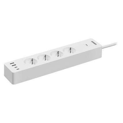 Osram - Przedłużacz SMART+ 4 gniazda typu F + 2x USB-A + 2x USB-C Wi‑Fi