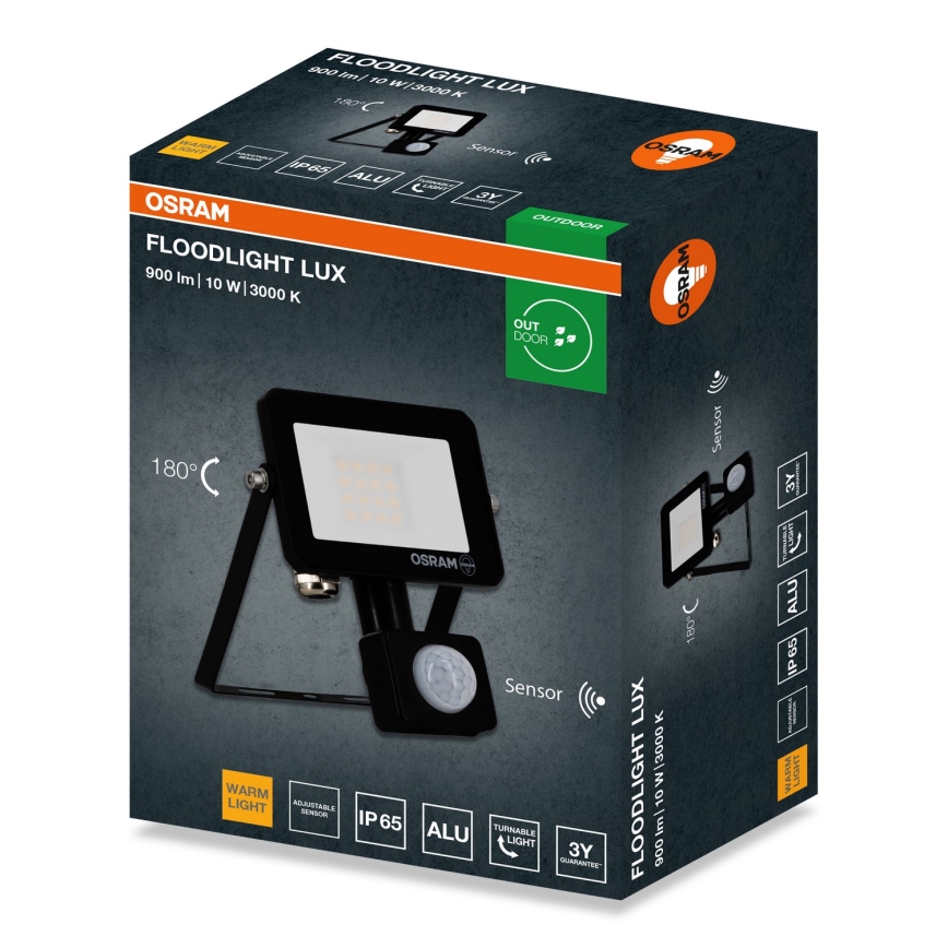 Osram - Reflektor LED z czujnikiem FLOODLIGHT LED/10W/230V 3000K IP65