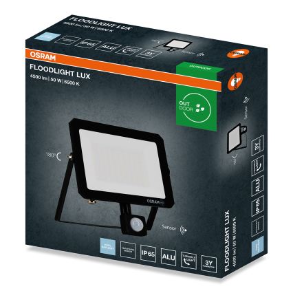 Osram - Naświetlacz LED z czujnikiem ruchu i zmierzchu LED/50W/230V 6500K IP65 czarny
