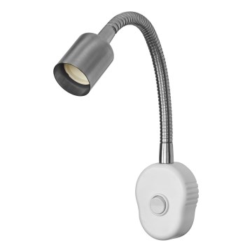 Osram - Regulowana lampa ścienna PLUG TUBE FLEX 1xGU10/5W/230V matowy chrom/biały