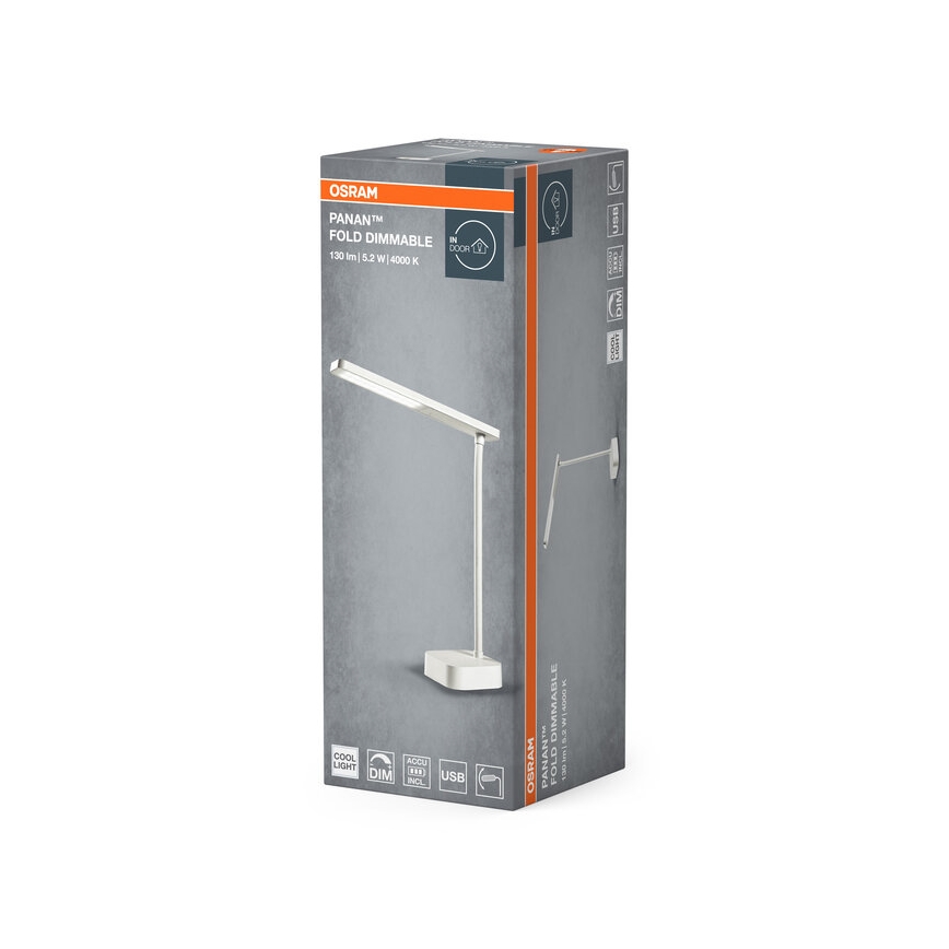 Osram - ściemnialna dotykowa lampka stołowa PANAN LED/5,2W/5V 1200 mAh CRI 90