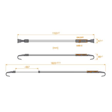 Osram - Ściemnialna ładowalna latarka LEDINSPECT UNDERBONNET LED/16W/3,7V IP65 4400 mAh