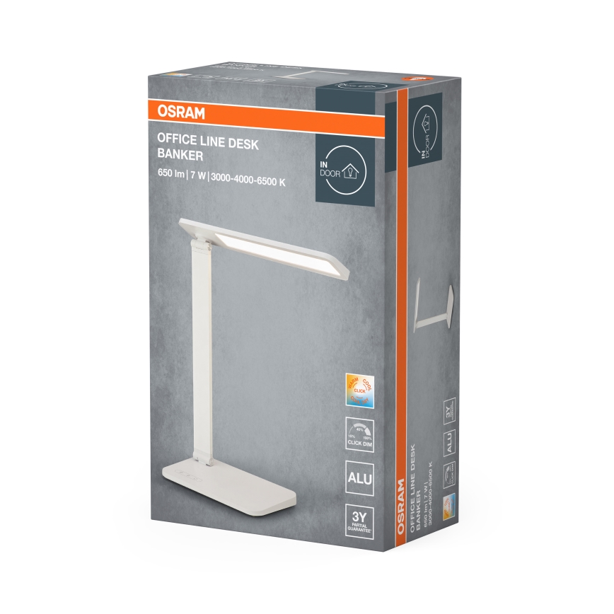 Osram - ściemnialna lampka biurkowa LED OFFICE LINE LED/7W/230V 3000/4000/6500K biała