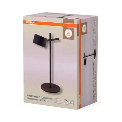 Osram - Dotykowa ściemnialna lampa stołowa LED DECOR KYOTO LED/12W/230V CRI 90 czarna