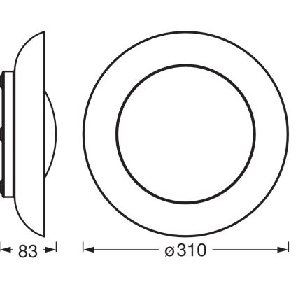 Osram - LED ściemnialna oprawa sufitowa ORBIS PLATE LED/19W/230V Ø 31 cm zielona/czarna