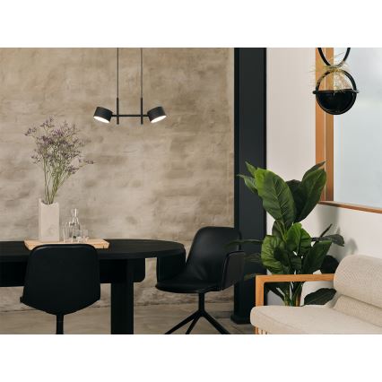 Osram - LED ściemnialna lampa wisząca na przewodzie DECOR KYOTO 2xLED/10W/230V CRI 90 czarna
