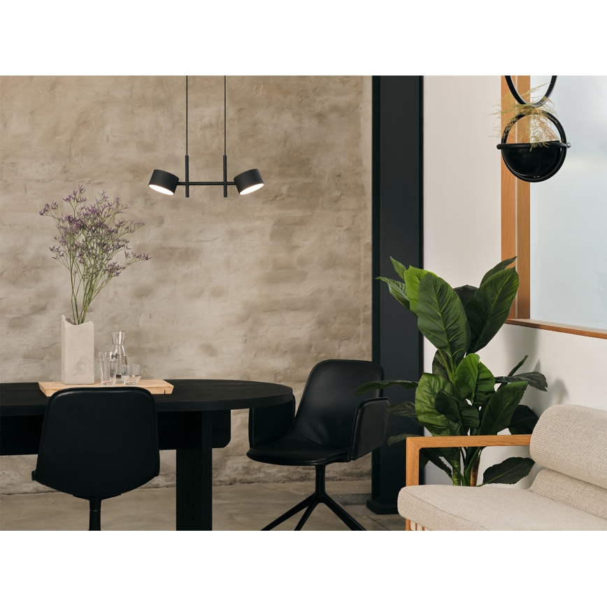 Osram - LED ściemnialna lampa wisząca na przewodzie DECOR KYOTO 2xLED/10W/230V CRI 90 czarna