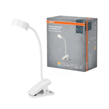Osram - LED ściemniana lampka biurkowa z klipsem OFFICE LINE LED/4,8W/230V 3000/4000/6500K biała