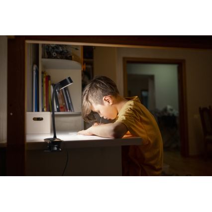 Osram - ściemnialna lampka biurkowa z klipsem OFFICE LINE LED/4,8W/230V 3000/4000/6500K czarna