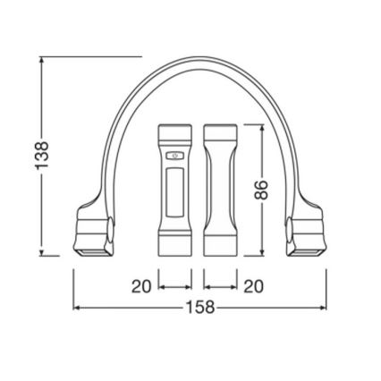Osram - ściemnialna ładowalna latarka LEDINSPECT WEARABLE NECKLIGHT LED/1W/3,7V IP54