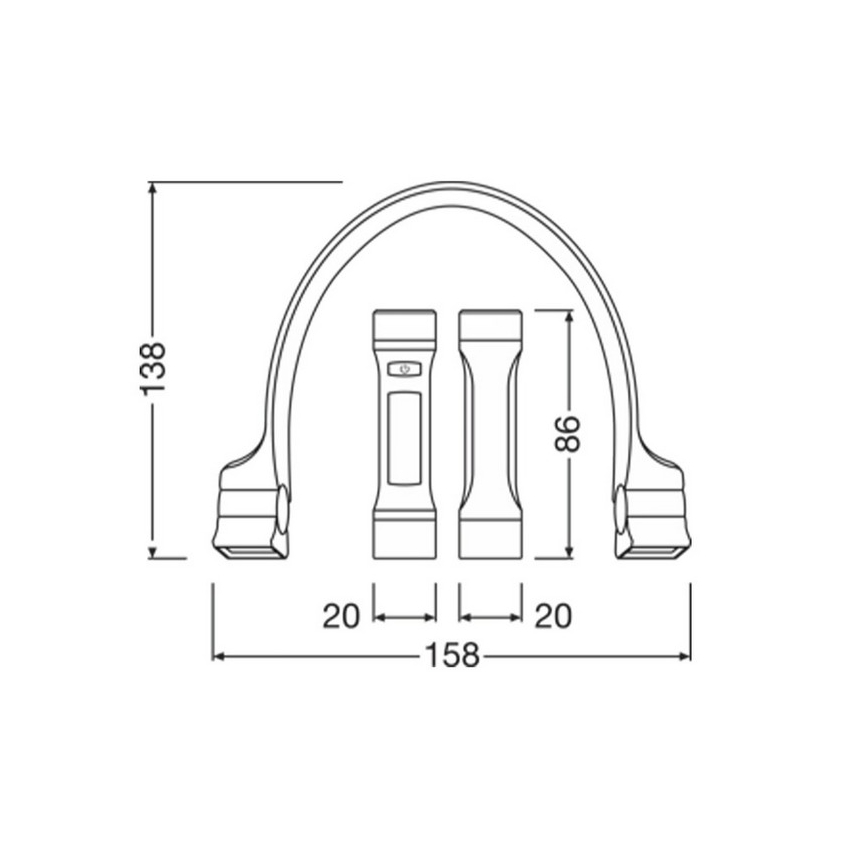 Osram - ściemnialna ładowalna latarka LEDINSPECT WEARABLE NECKLIGHT LED/1W/3,7V IP54