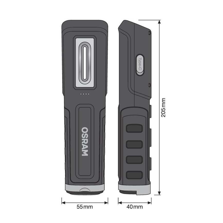 Osram - Ładowalna ściemnialna latarka LED LEDINSPECT WIRE-FREE PRO 600 LED/5W/3,7V IP54 2600 mAh