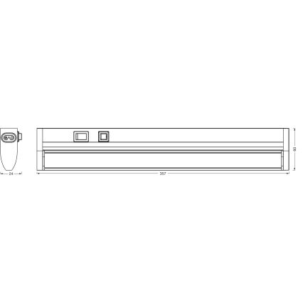 Osram - Ściemnialna oprawa podszafkowa LED LINEAR TURN LED/6W/230V 3000/4000/6500K 35 cm czarna