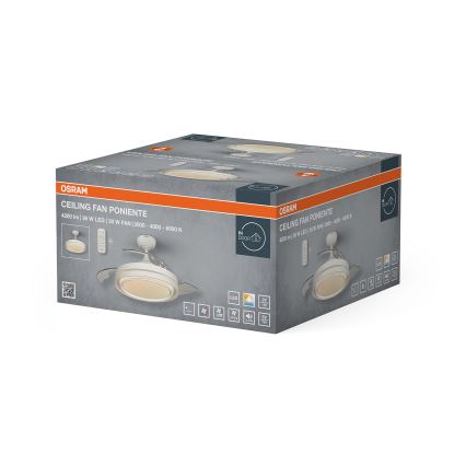 Osram - LED ściemnialna lampa sufitowa z wentylatorem PONIENTE LED/36W/230V 3000/4000/6500K + pilot zdalnego sterowania
