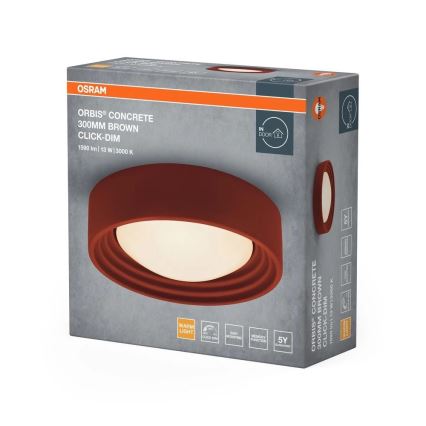 Osram - ściemnialna oprawa sufitowa LED ORBIS CONCRETE LED/13W/230V śr. 30 cm brązowy/beton