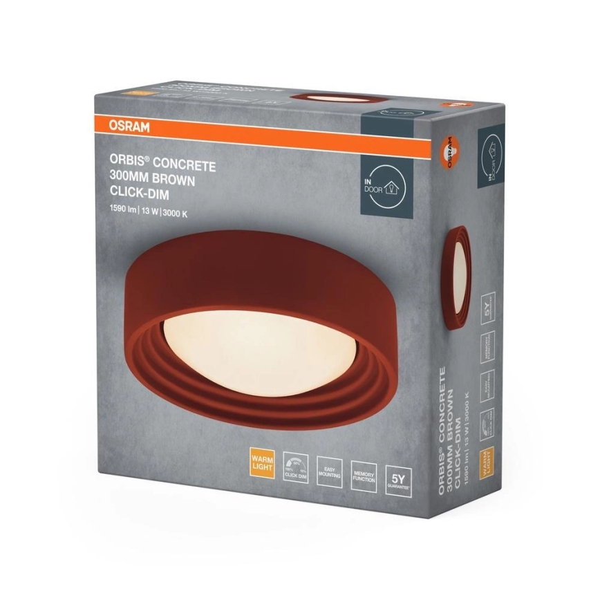 Osram - ściemnialna oprawa sufitowa LED ORBIS CONCRETE LED/13W/230V śr. 30 cm brązowy/beton