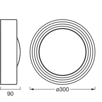 Osram - ściemnialna oprawa sufitowa LED ORBIS CONCRETE LED/13W/230V śr. 30 cm brązowy/beton