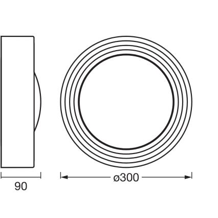 Osram - ściemnialna oprawa sufitowa LED ORBIS CONCRETE LED/13W/230V śr. 30 cm szary/beton