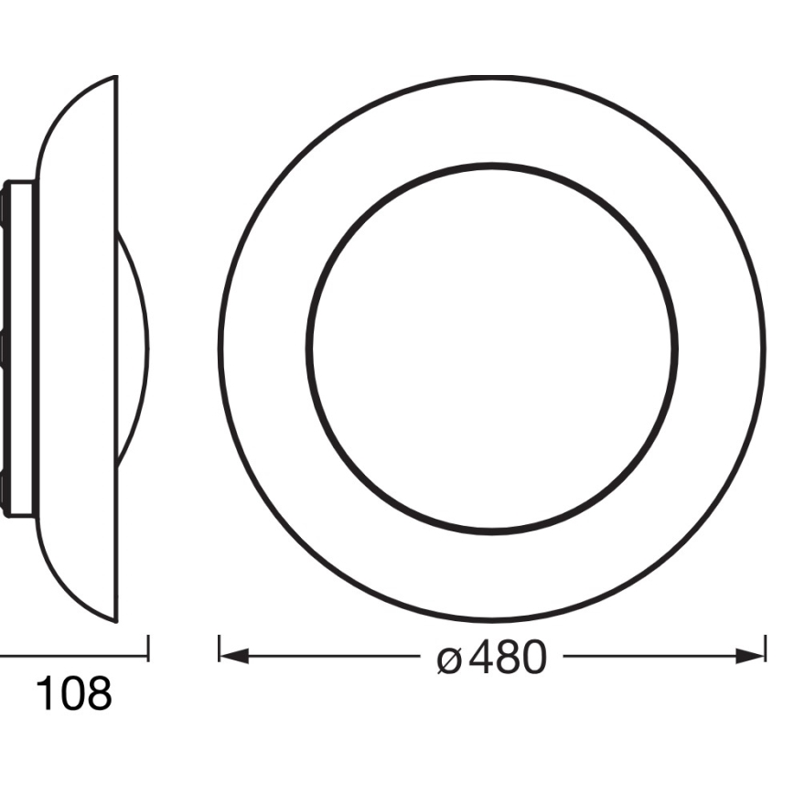 Osram - ściemnialna oprawa sufitowa ORBIS PLATE LED/45W/230V Ø 48 cm pomarańczowy/czarny