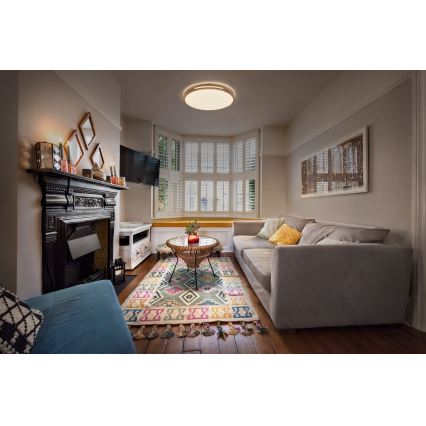 Osram - ściemnialna oprawa sufitowa LED ORBIS WOODBURRY LED/24W/230V, śr. 39 cm, beżowa