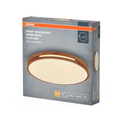 Osram - ściemnialna oprawa sufitowa LED ORBIS WOODBURRY LED/24W/230V, śr. 39 cm, beżowa